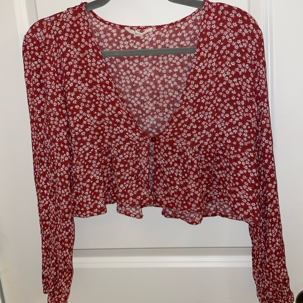 PacSun Floral Blouse Crop Top